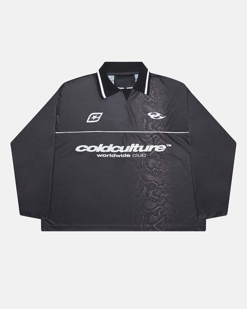 MAMBA SNAKE LONGSLEEVE POLO BLACK - Cold Culture