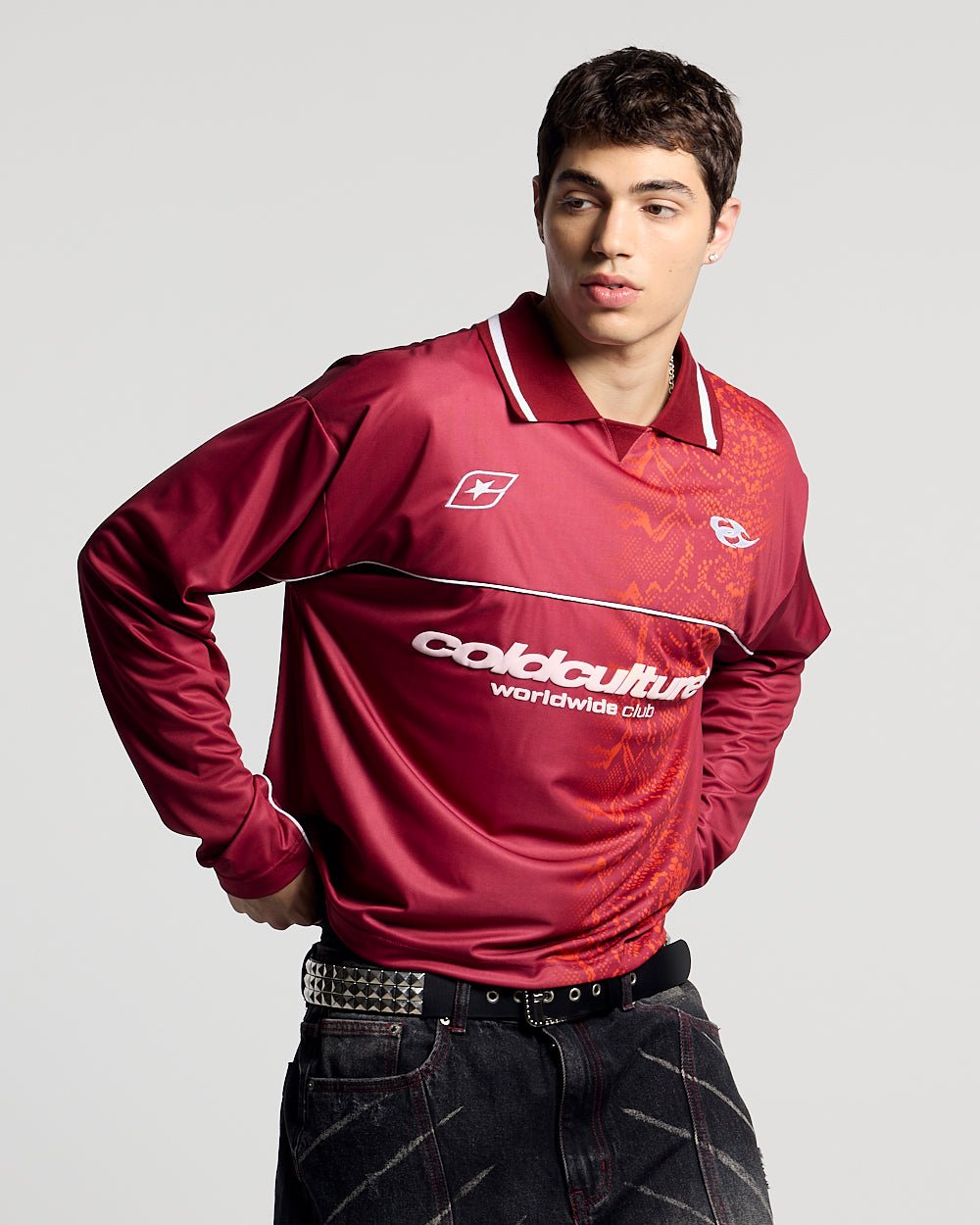 MAMBA SNAKE LONGSLEEVE POLO RED - Cold Culture