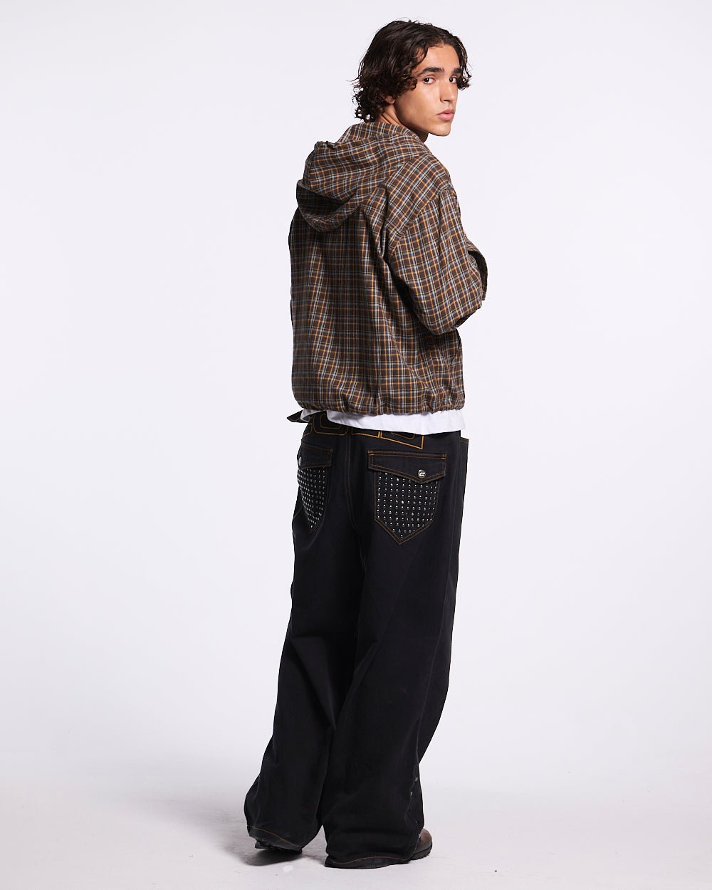 MEMPHIS HOODED SHIRT ORANGE AND BLUE - Cold Culture