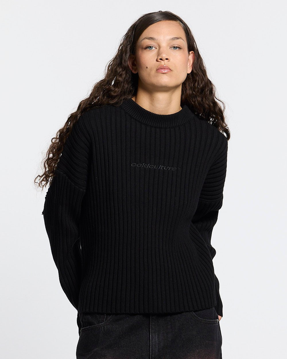 MESSY KNIT BLACK - Cold Culture