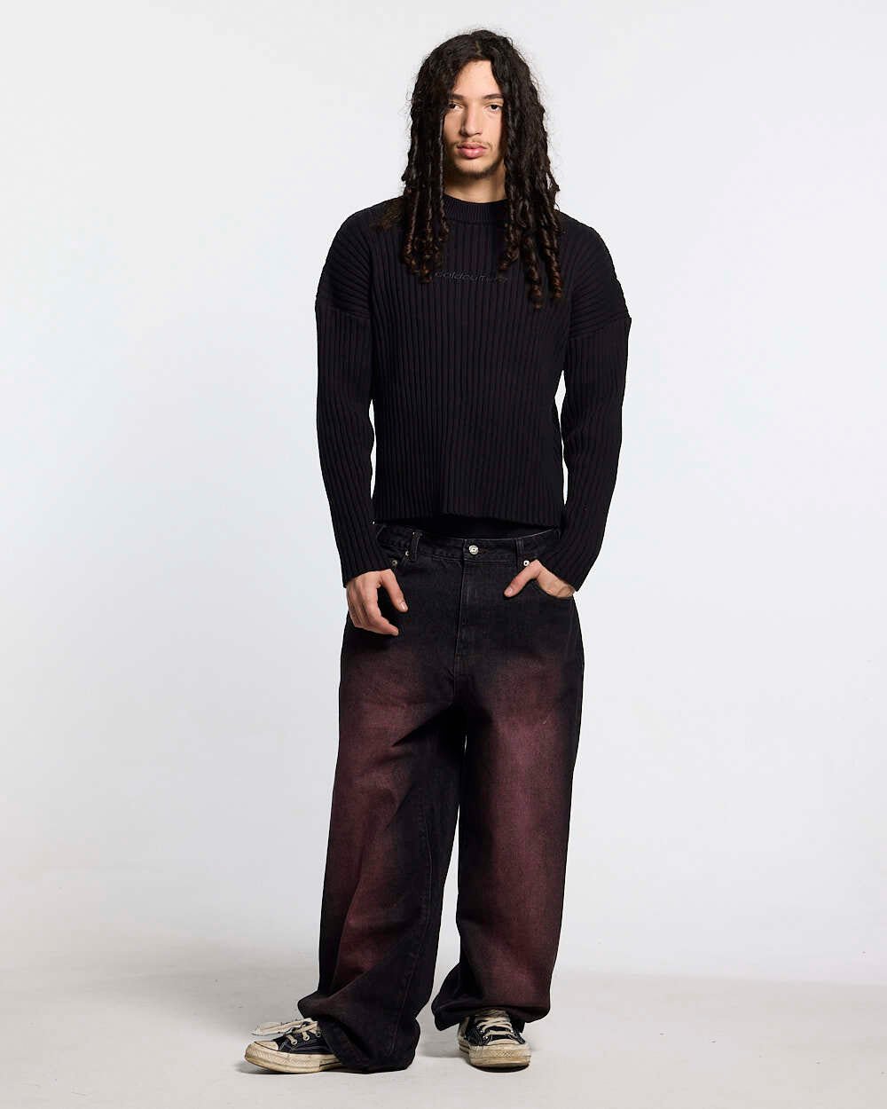 MESSY KNIT BLACK - Cold Culture