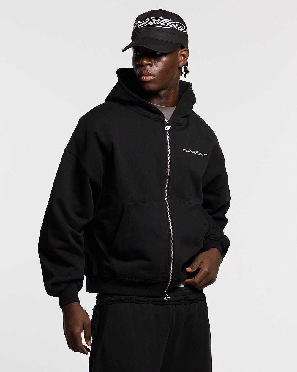 MIDNIGHT SET ZIP UP BLACK - Cold Culture