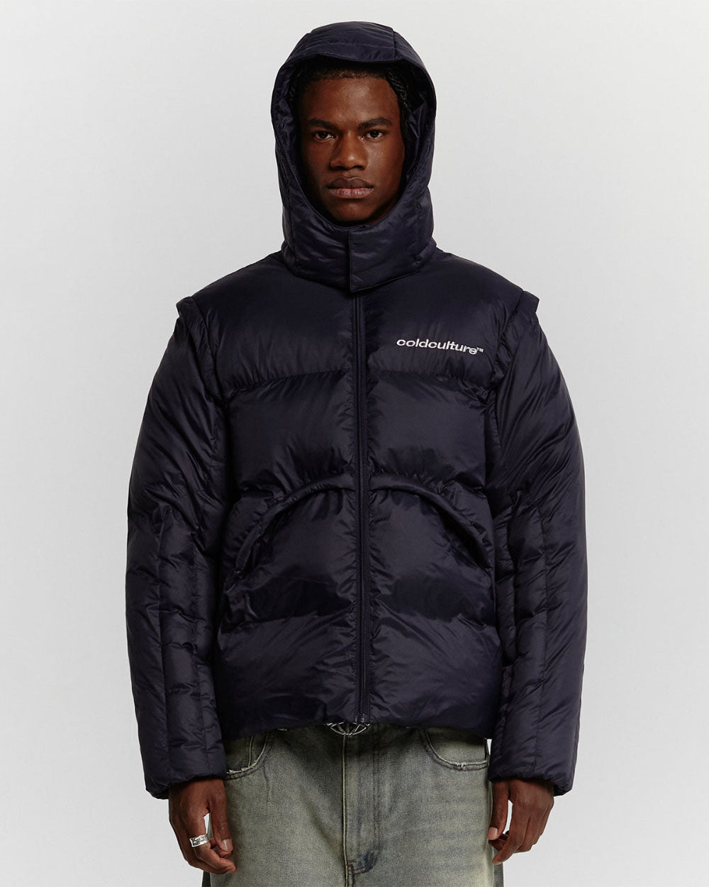 MULTIFUNCTIONAL PUFFER JACKET DARK BLUE - COLD CULTURE