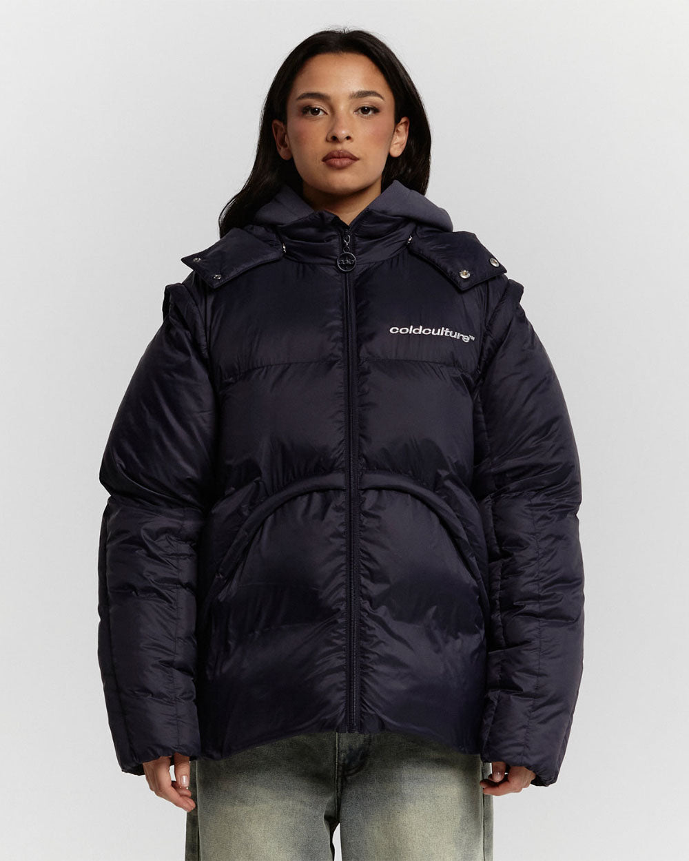 MULTIFUNCTIONAL PUFFER JACKET DARK BLUE - COLD CULTURE
