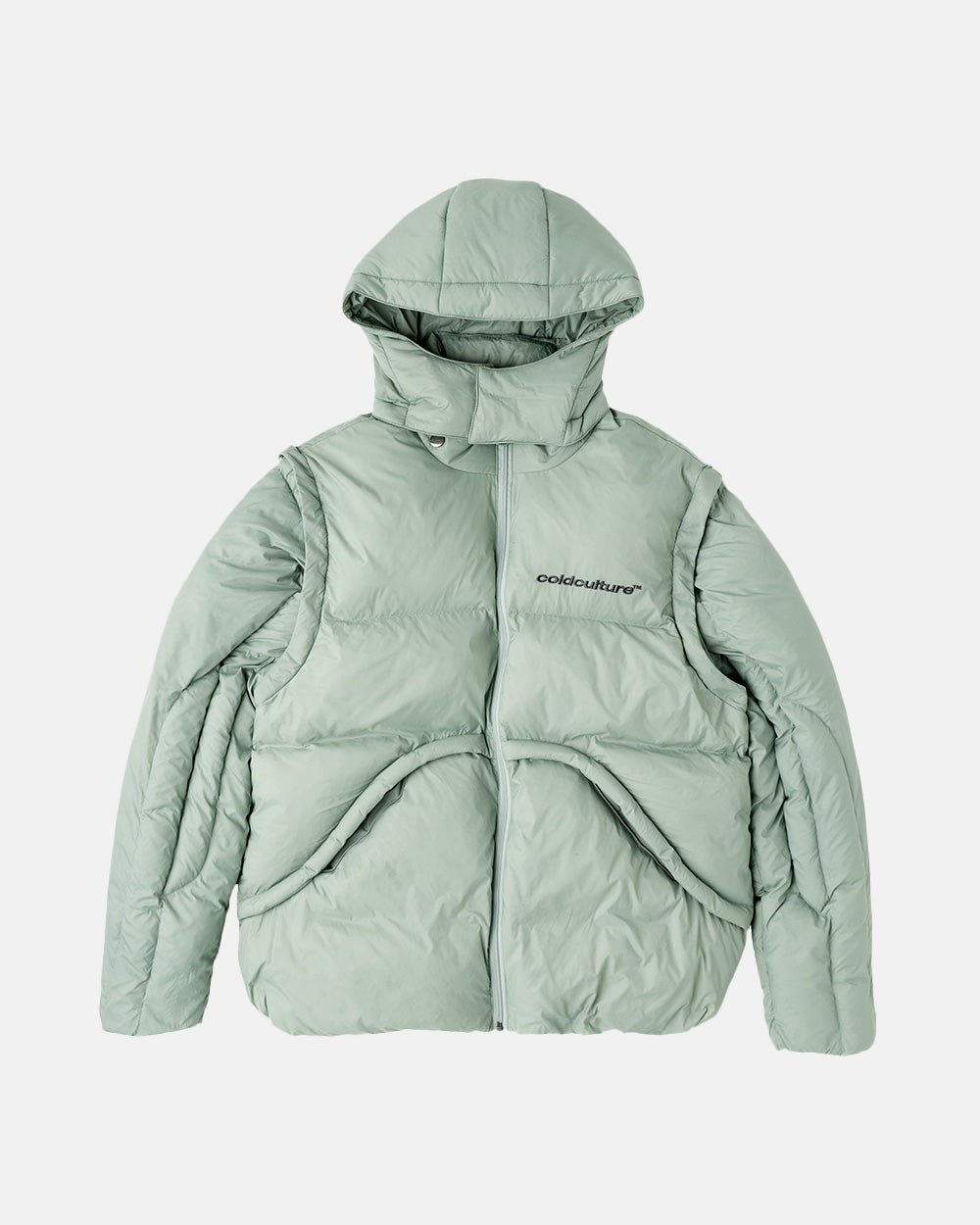 MULTIFUNCTIONAL PUFFER JACKET PISTACHIO GREEN - COLD CULTURE