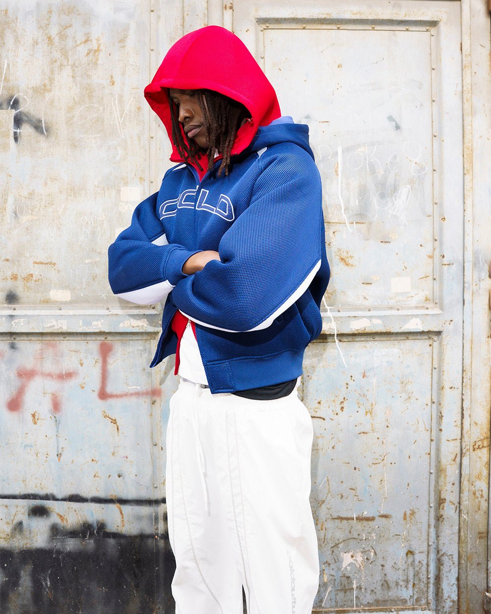 NEO ZIP JACKET WHITE & BLUE - Cold Culture