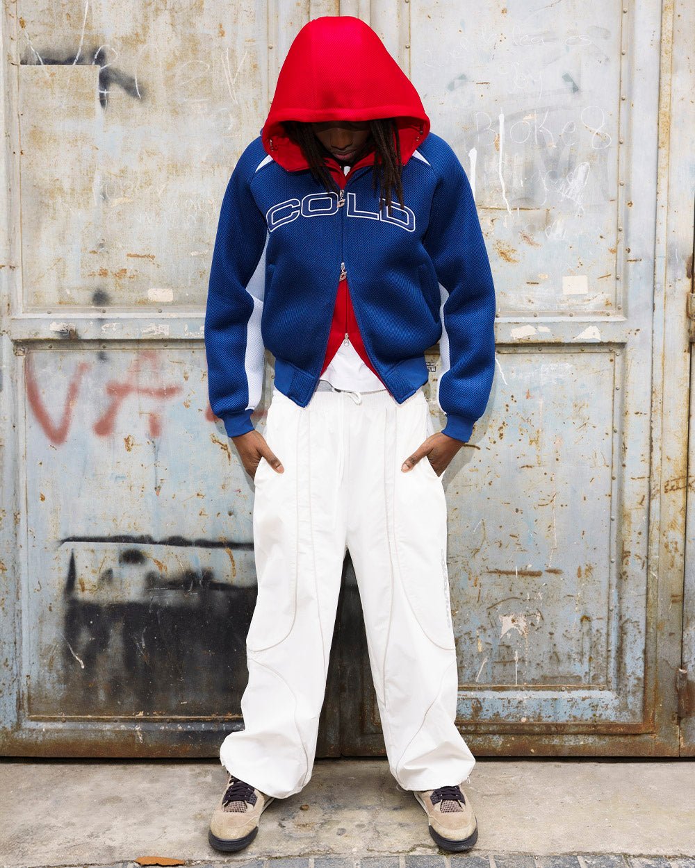 NEO ZIP JACKET WHITE & BLUE - Cold Culture