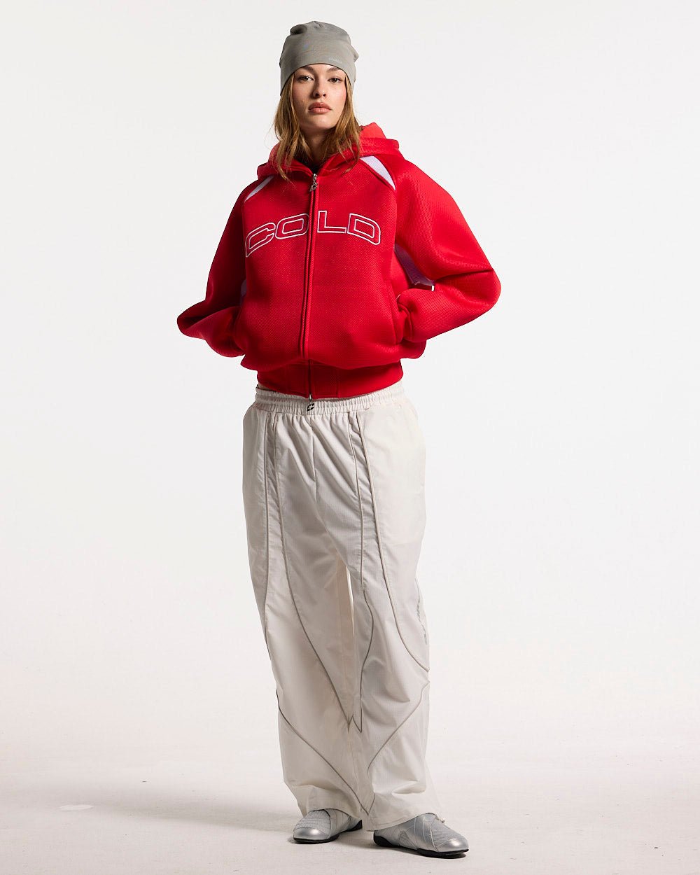 NEO ZIP JACKET WHITE & RED - Cold Culture #woman