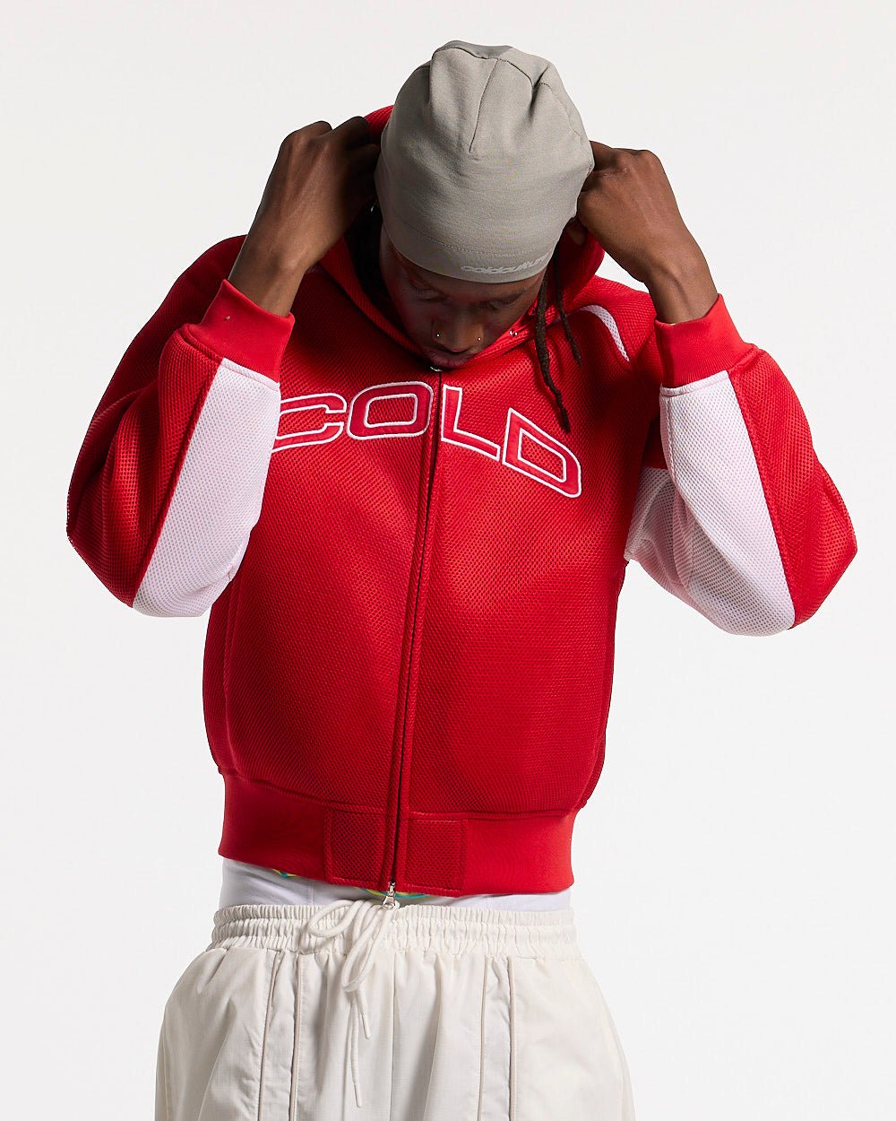 NEO ZIP JACKET WHITE & RED - Cold Culture #man