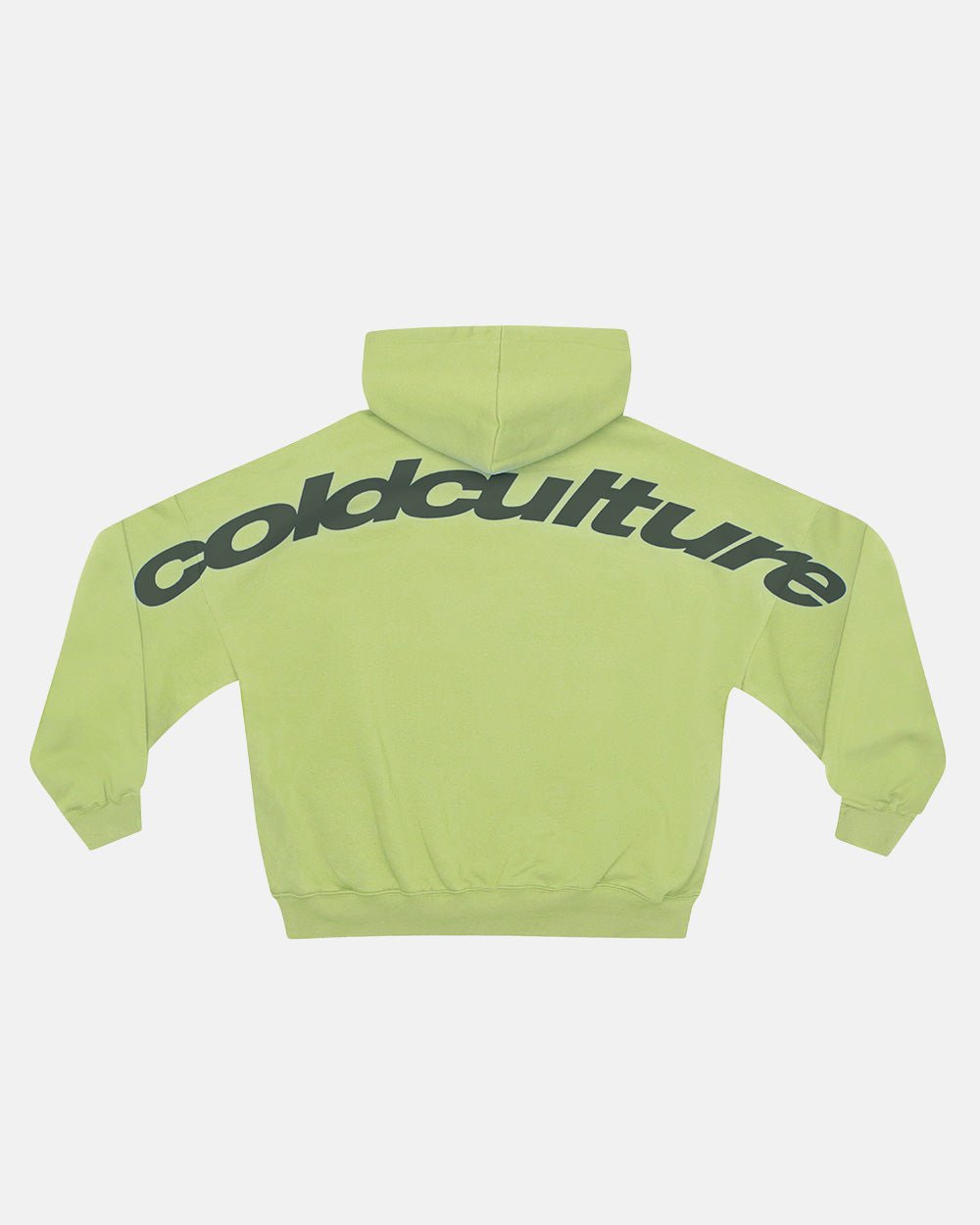 NEW CURVED ZIP HOODIE GREEN - COLD CULTURE