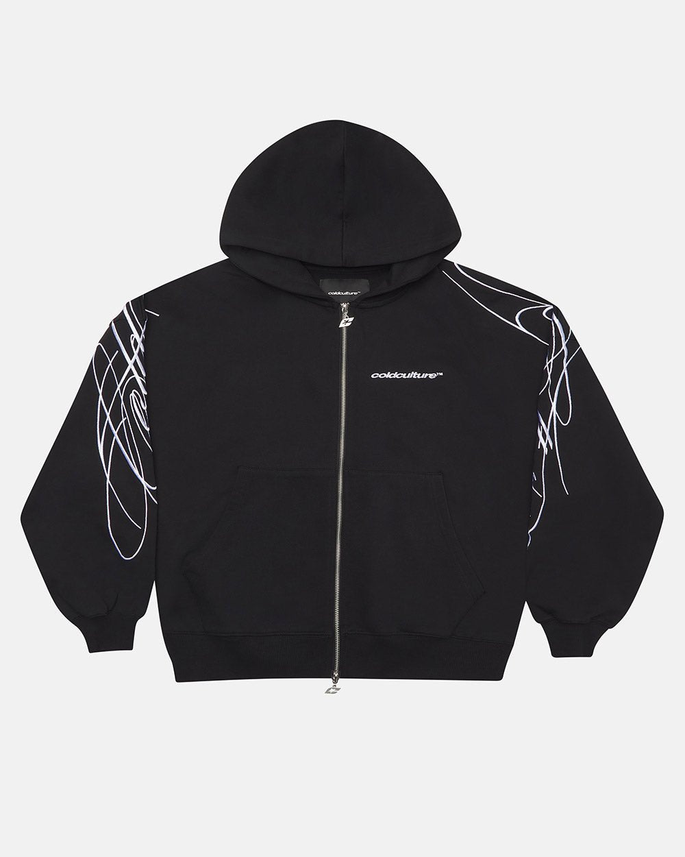 NEW SCRIPT ZIP HOODIE BLACK - Cold Culture