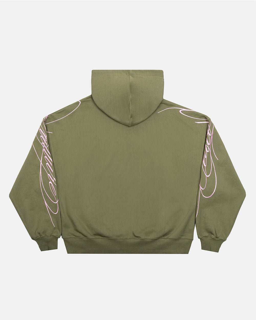 NEW SCRIPT ZIP HOODIE GREEN & PINK - Cold Culture