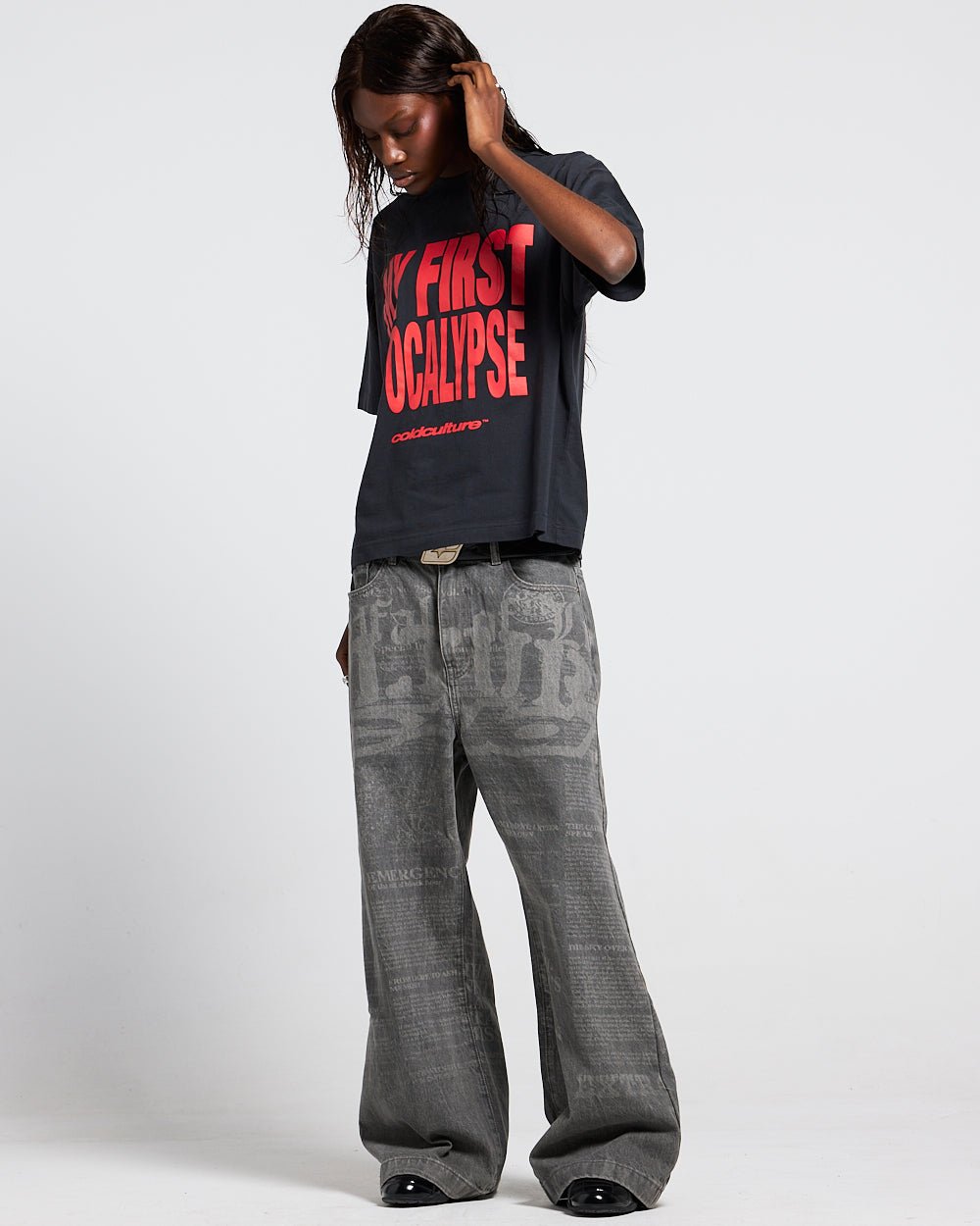 NEWSPAPER V2 PANTS GREY - Cold Culture