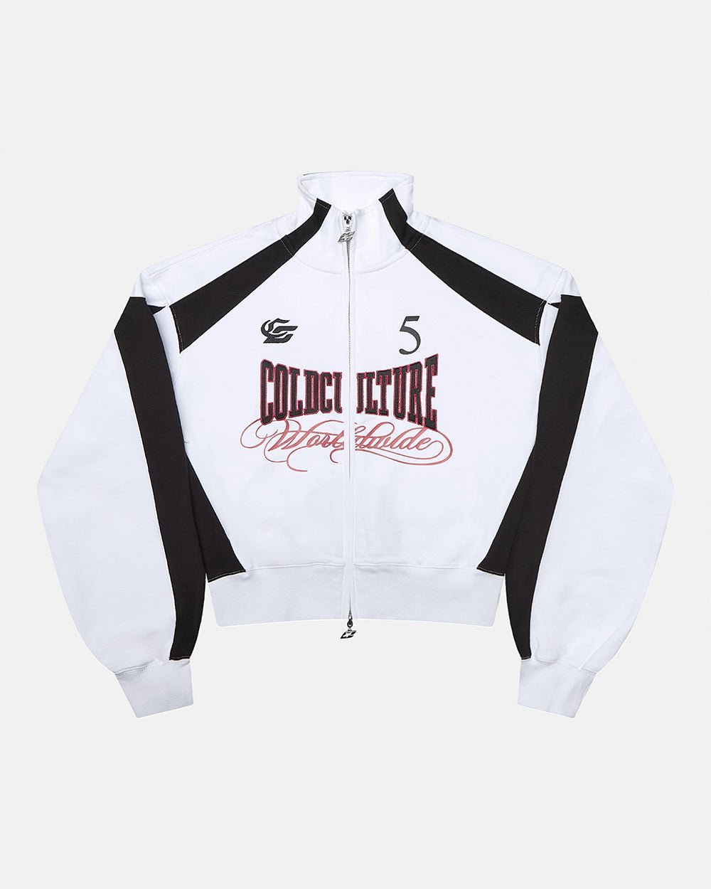 NIA SET ZIP UP WHITE & BLACK - Cold Culture