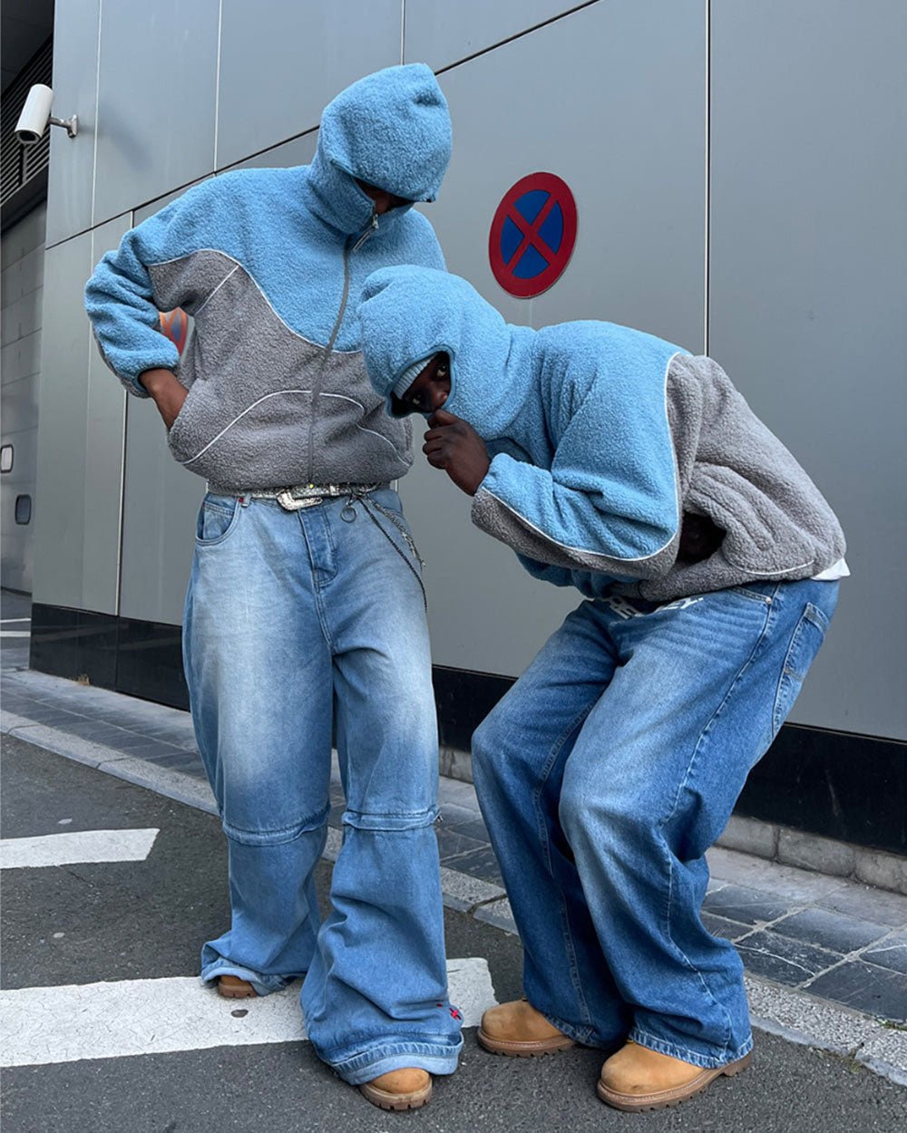 NO RISK FLEECE JACKET STONE GREY/STERLING BLUE - COLD CULTURE