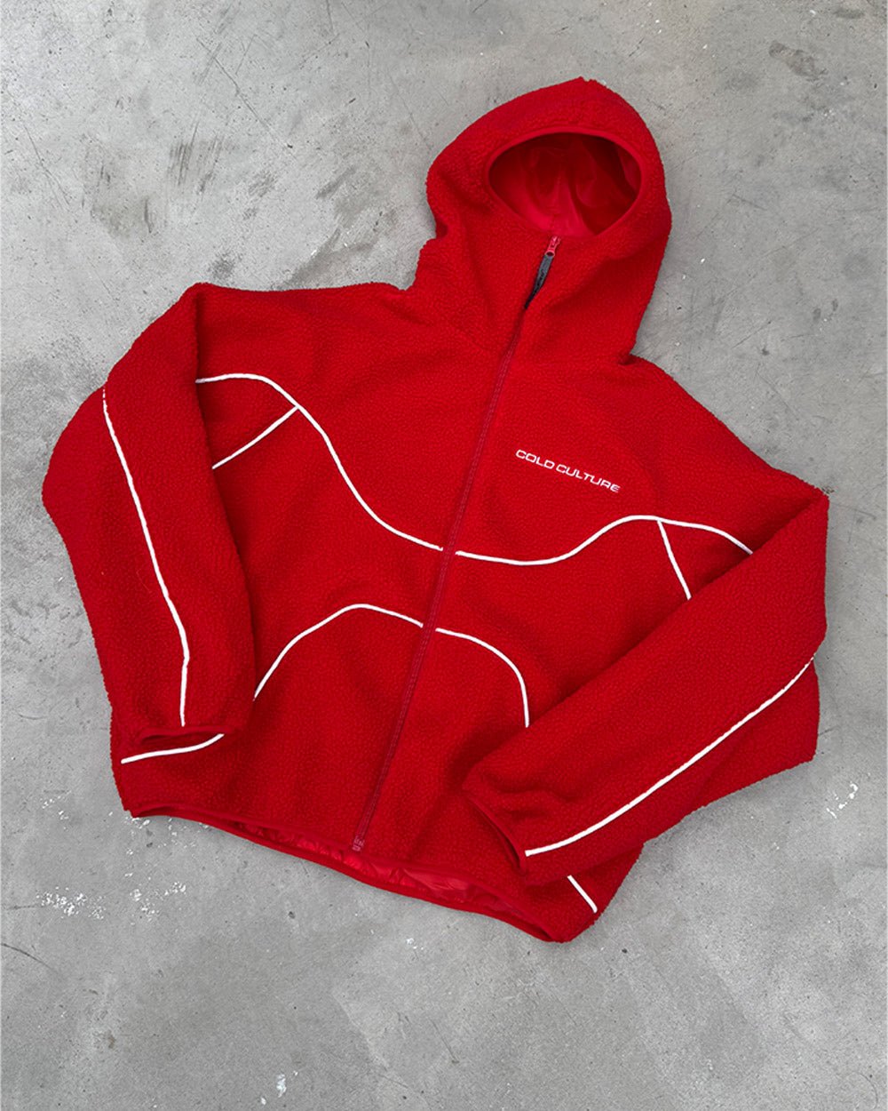 NO RISK FLEECE JACKET VIVID RED - Cold Culture