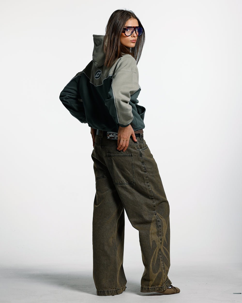 NO RISK ZIP HOODIE GREY SCALE - COLD CULTURE #woman
