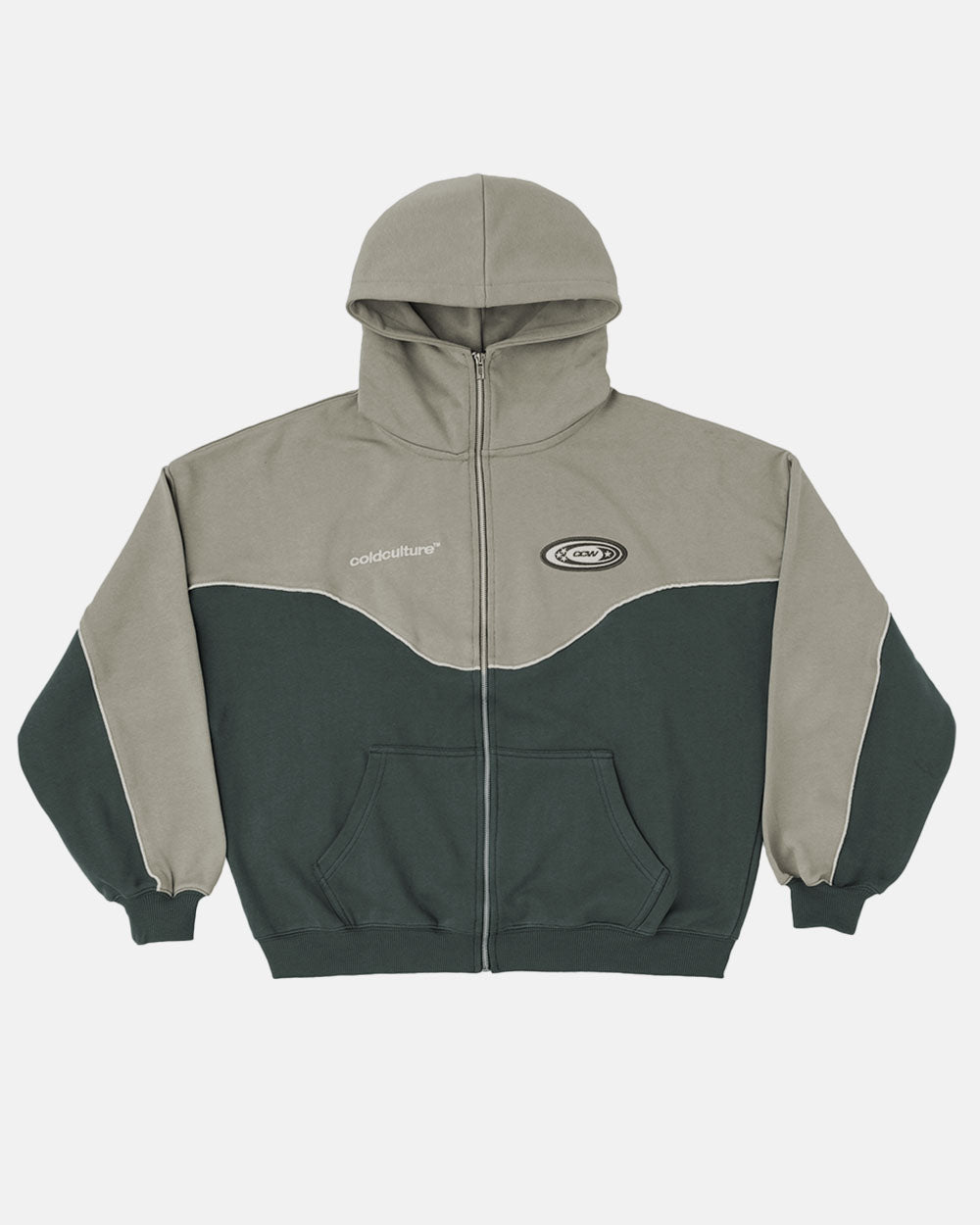 NO RISK ZIP HOODIE GREY SCALE - COLD CULTURE