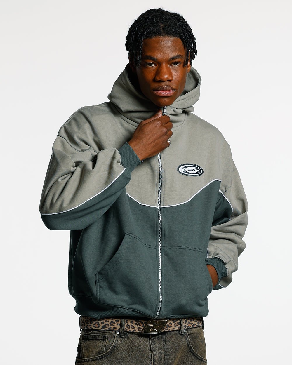 NO RISK ZIP HOODIE GREY SCALE - COLD CULTURE