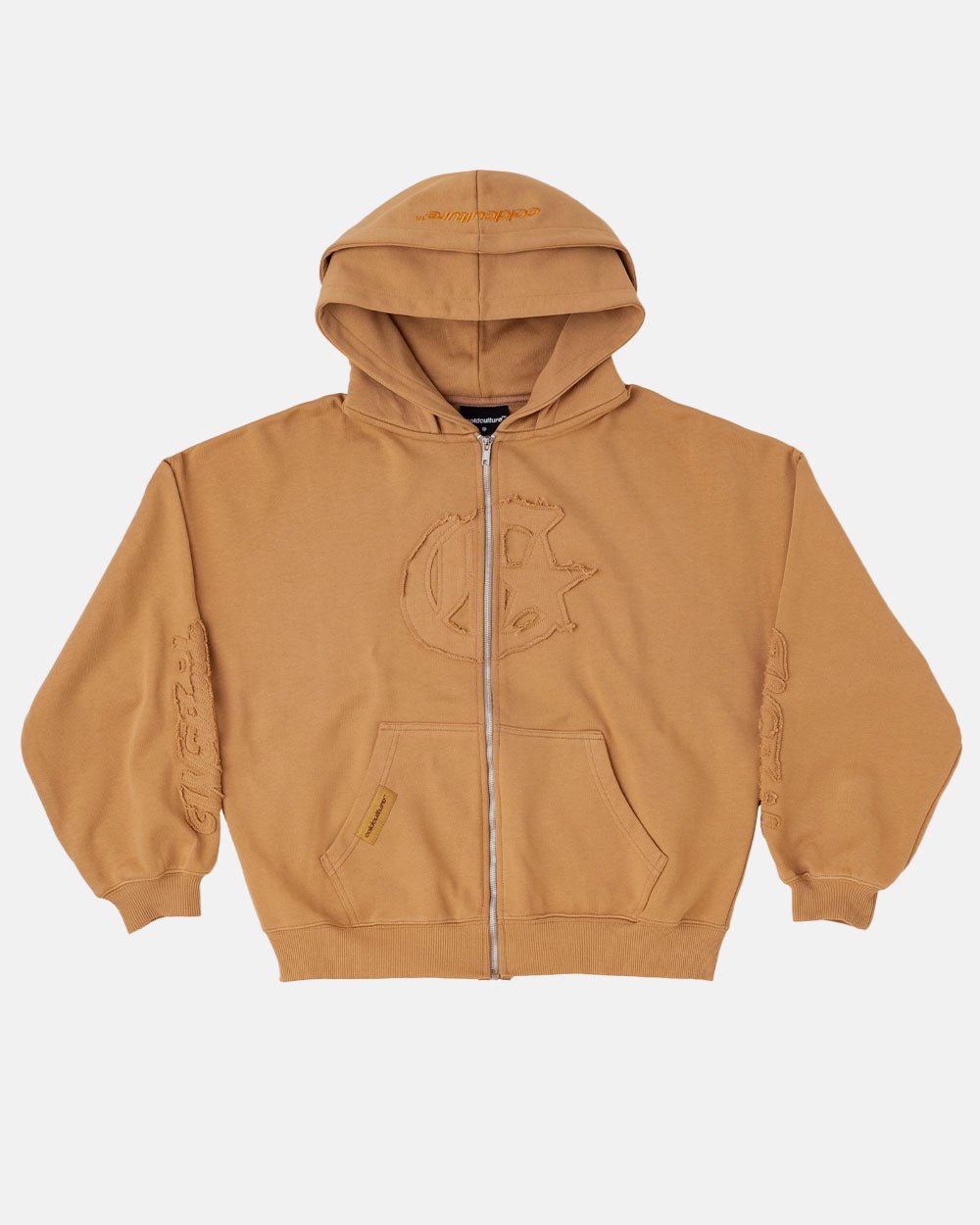NO RULES ZIP HOODIE LIGHT BROWN - COLD CULTURE