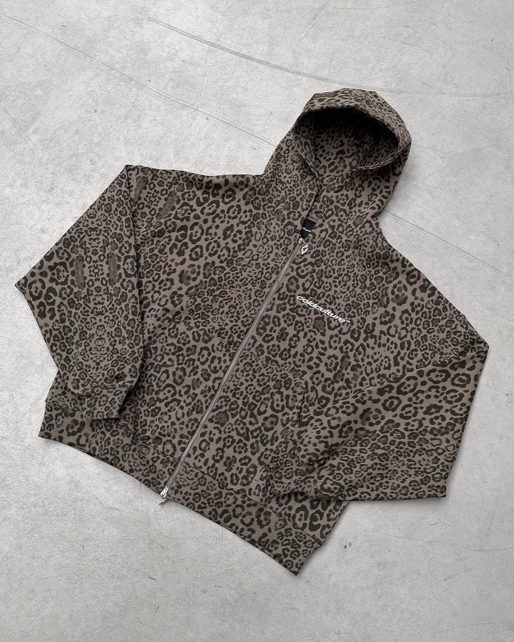 NOCTURNE BEAST ZIP HOODIE BROWN - Cold Culture