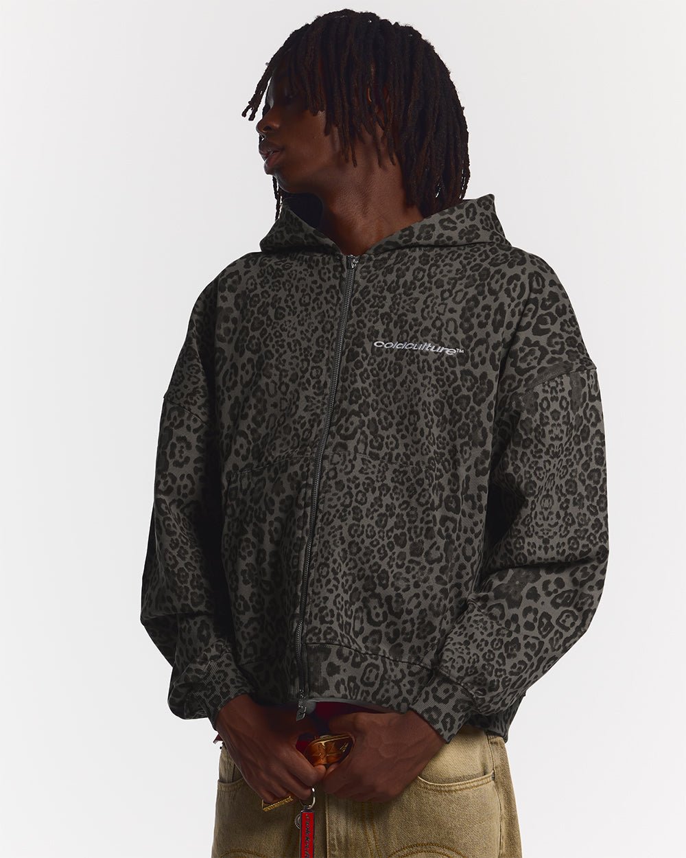 NOCTURNE BEAST ZIP HOODIE DARK GREY - Cold Culture