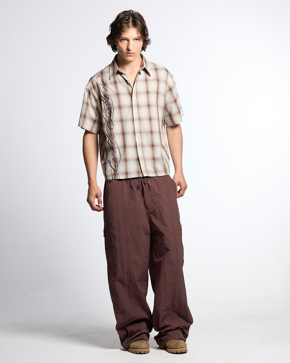 OFFICE SCRIPT SHIRT BEIGE - Cold Culture