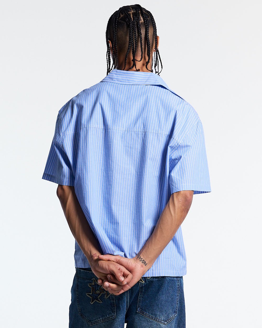 OFFICE SCRIPT SHIRT BLUE - Cold Culture
