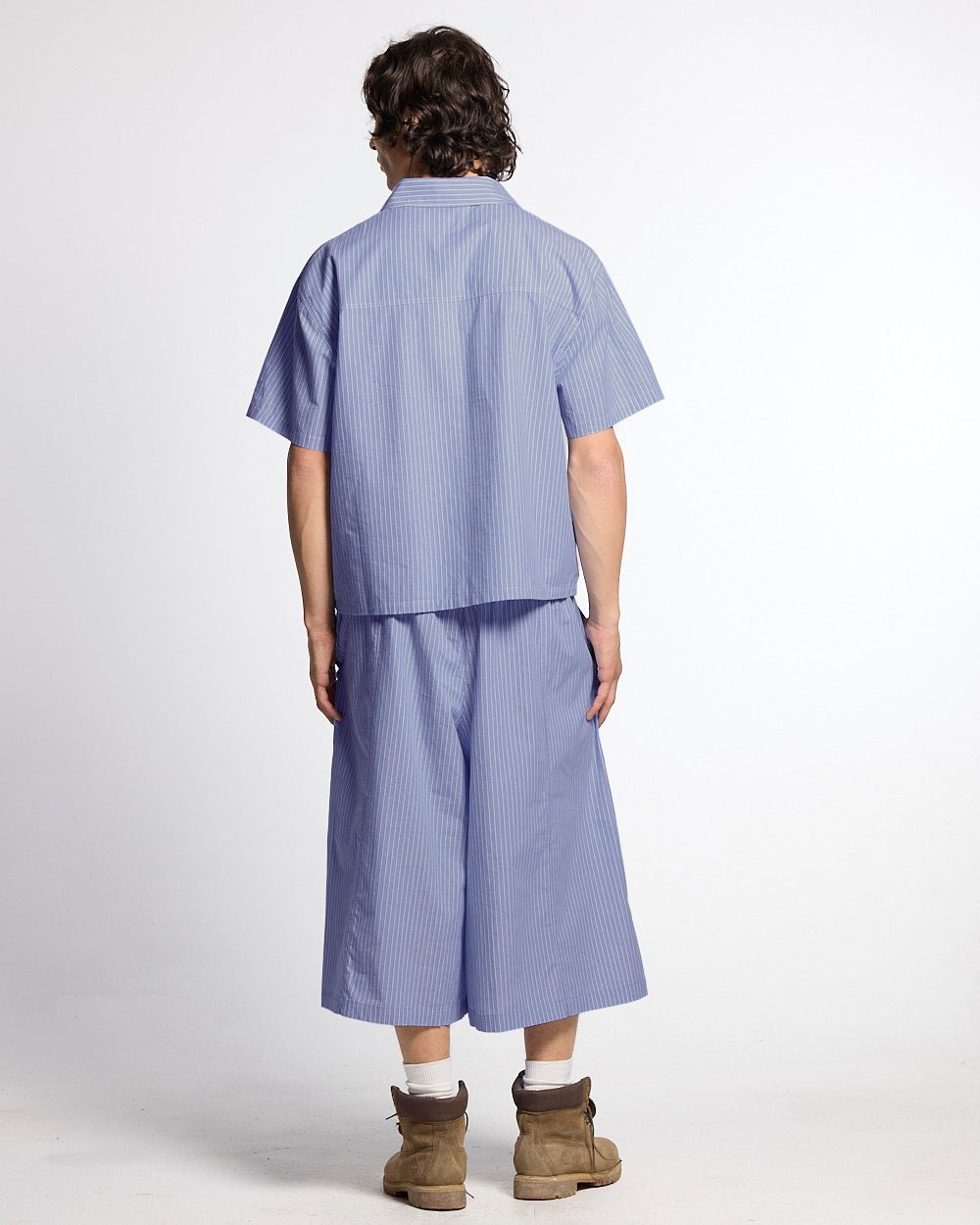 OFFICE SCRIPT SHORTS BLUE - Cold Culture
