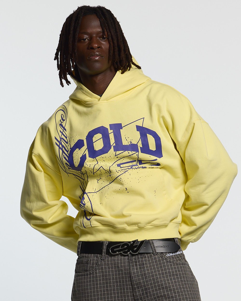 ON ROAD HOODIE YELLOW & BLUE - Cold Culture #man