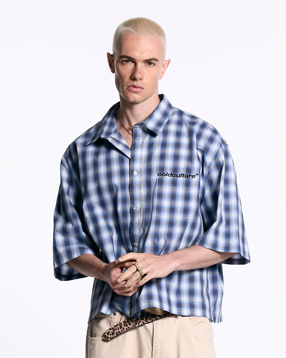 ONE POCKET SHIRT BLURRED BLUE - Cold Culture