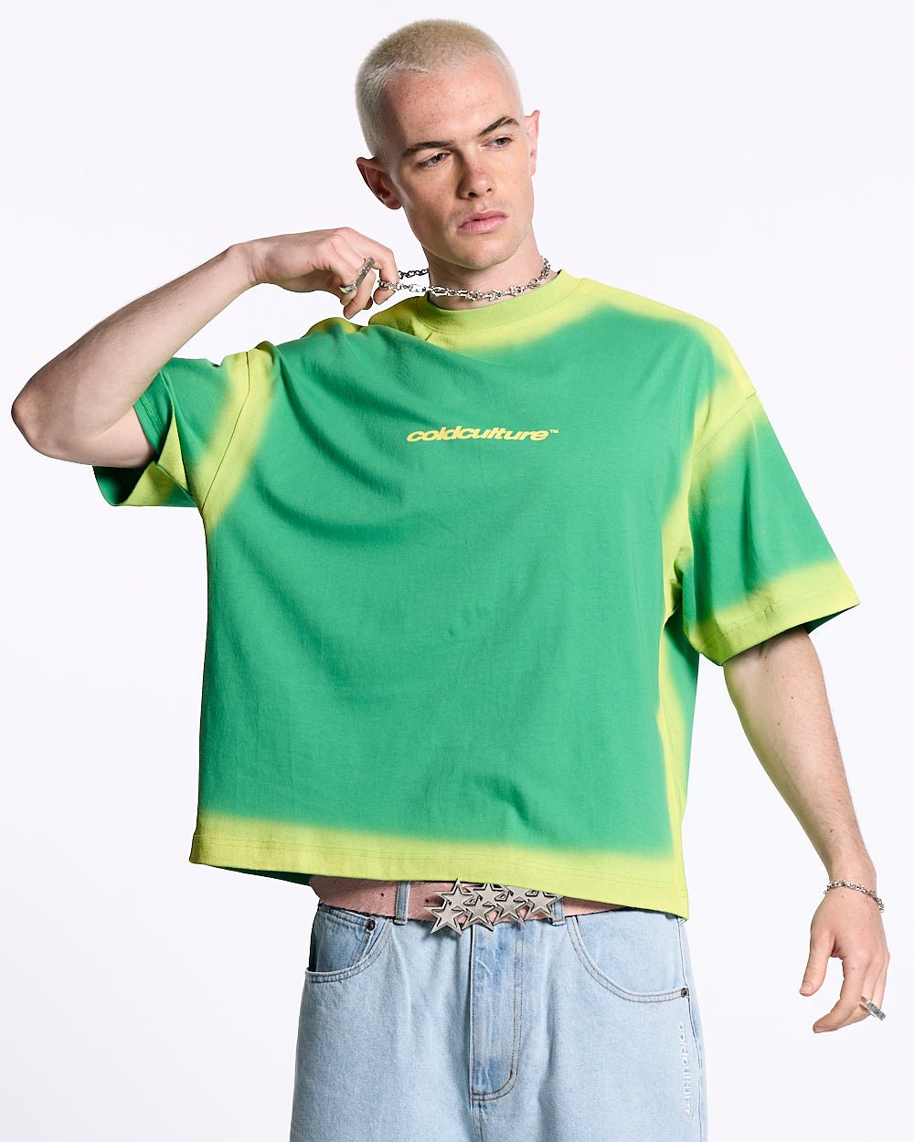 PANELS TEE GREEN AND YELLOW - COLD CULTURE
