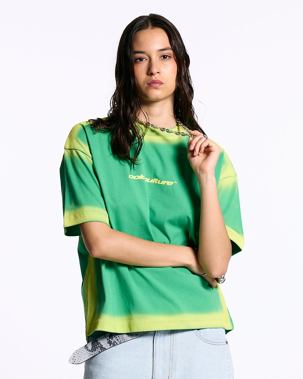 PANELS TEE GREEN AND YELLOW - COLD CULTURE