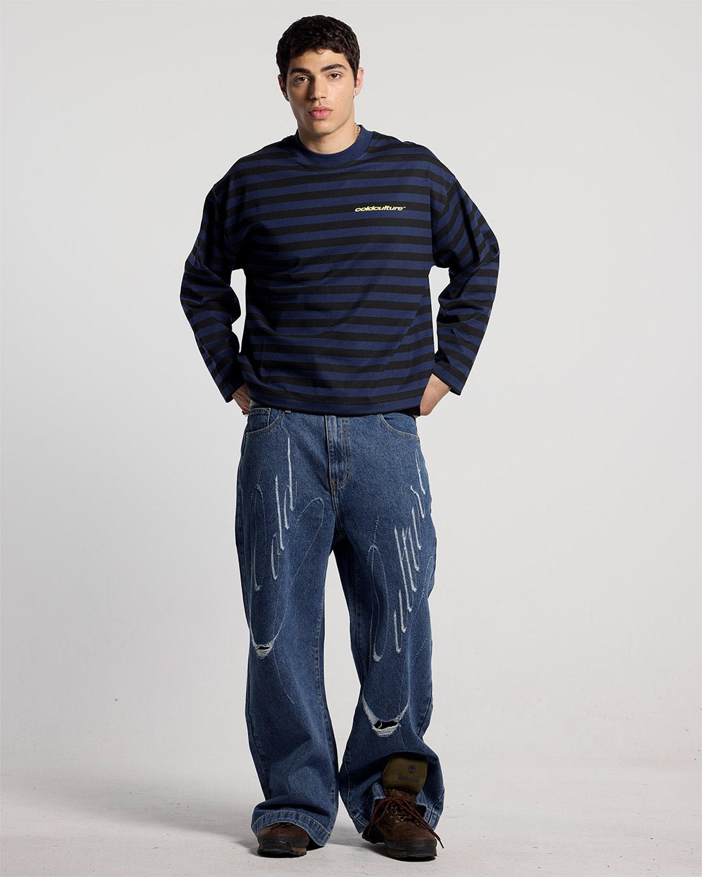 PARDON ME LONGSLEEVE BLACK & BLUE - Cold Culture