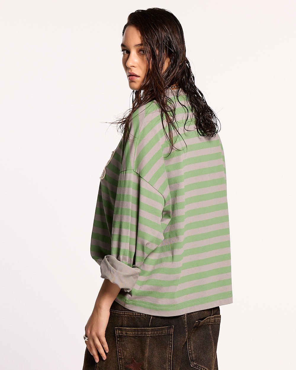 PARDON ME LONGSLEEVE GREEN & GREY - COLD CULTURE