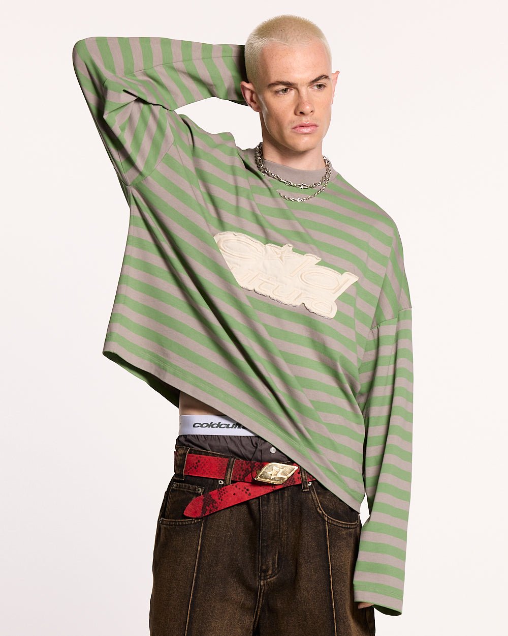 PARDON ME LONGSLEEVE GREEN & GREY - COLD CULTURE