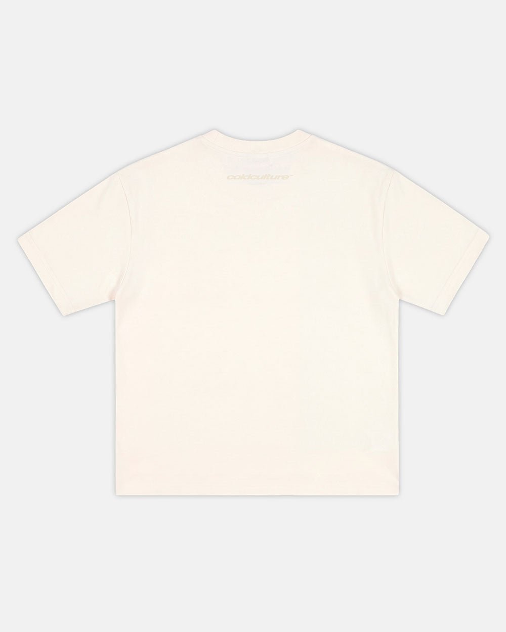 PIECES TEE OFF-WHITE - off-white applique tee, back view - Cold Culture
