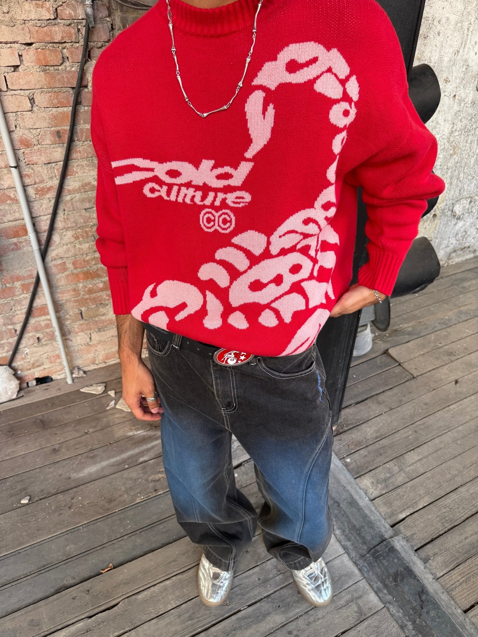 POISON KNIT RED AND SALMON - COLD CULTURE