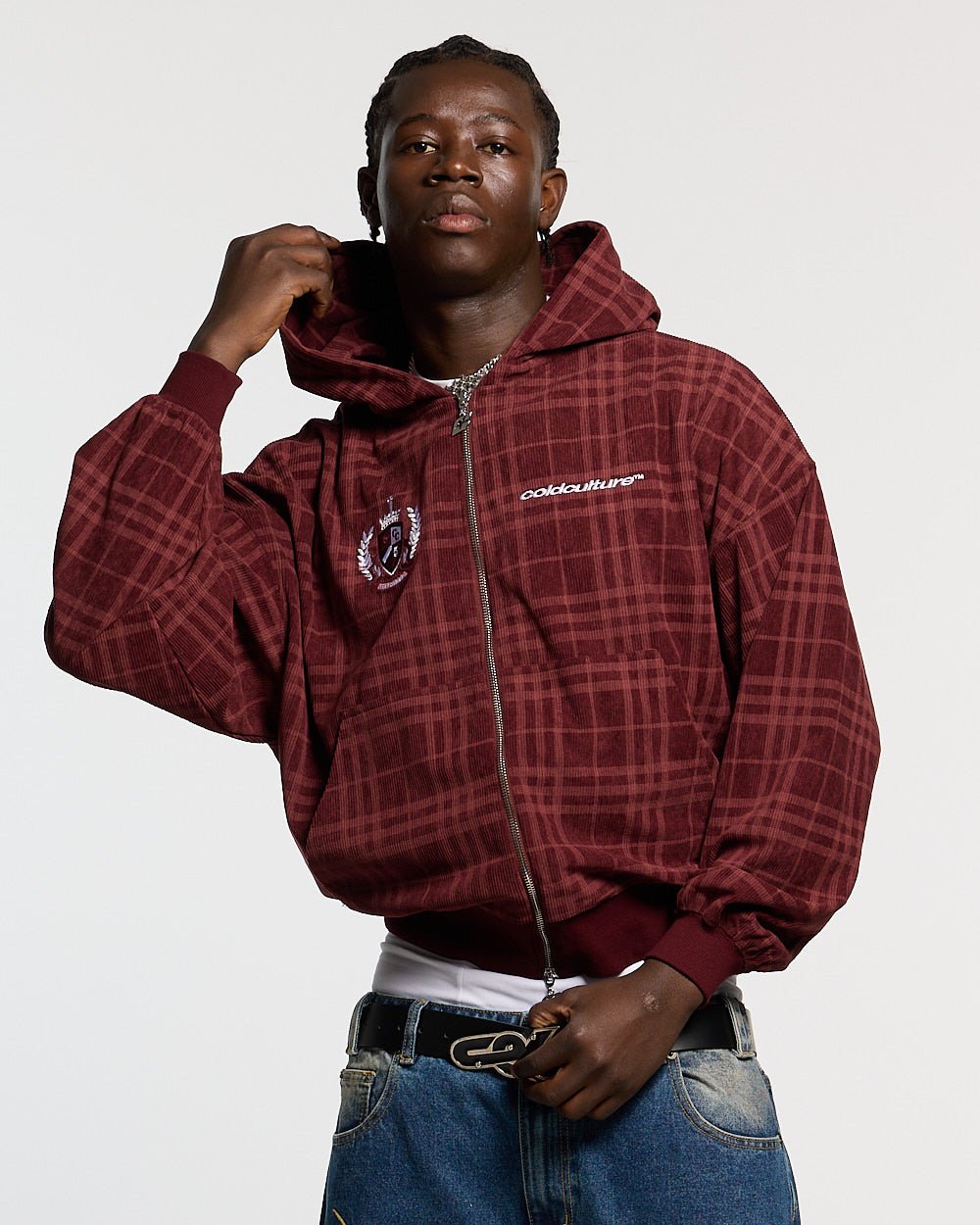 POSH ZIP HOODIE BURGUNDY - Cold Culture
