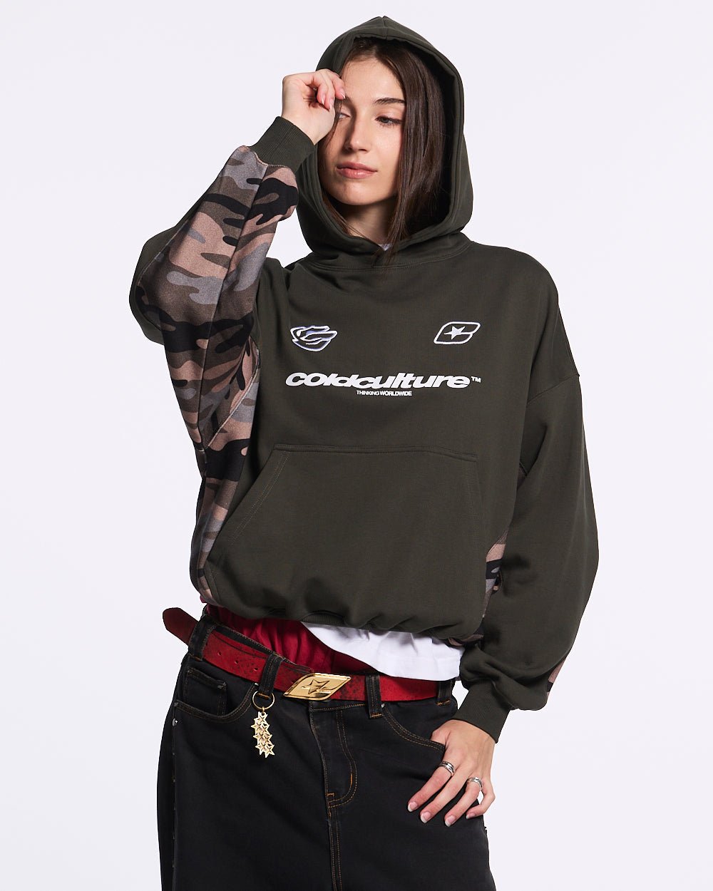 RACING CAMO HOODIE GREY - COLD CULTURE