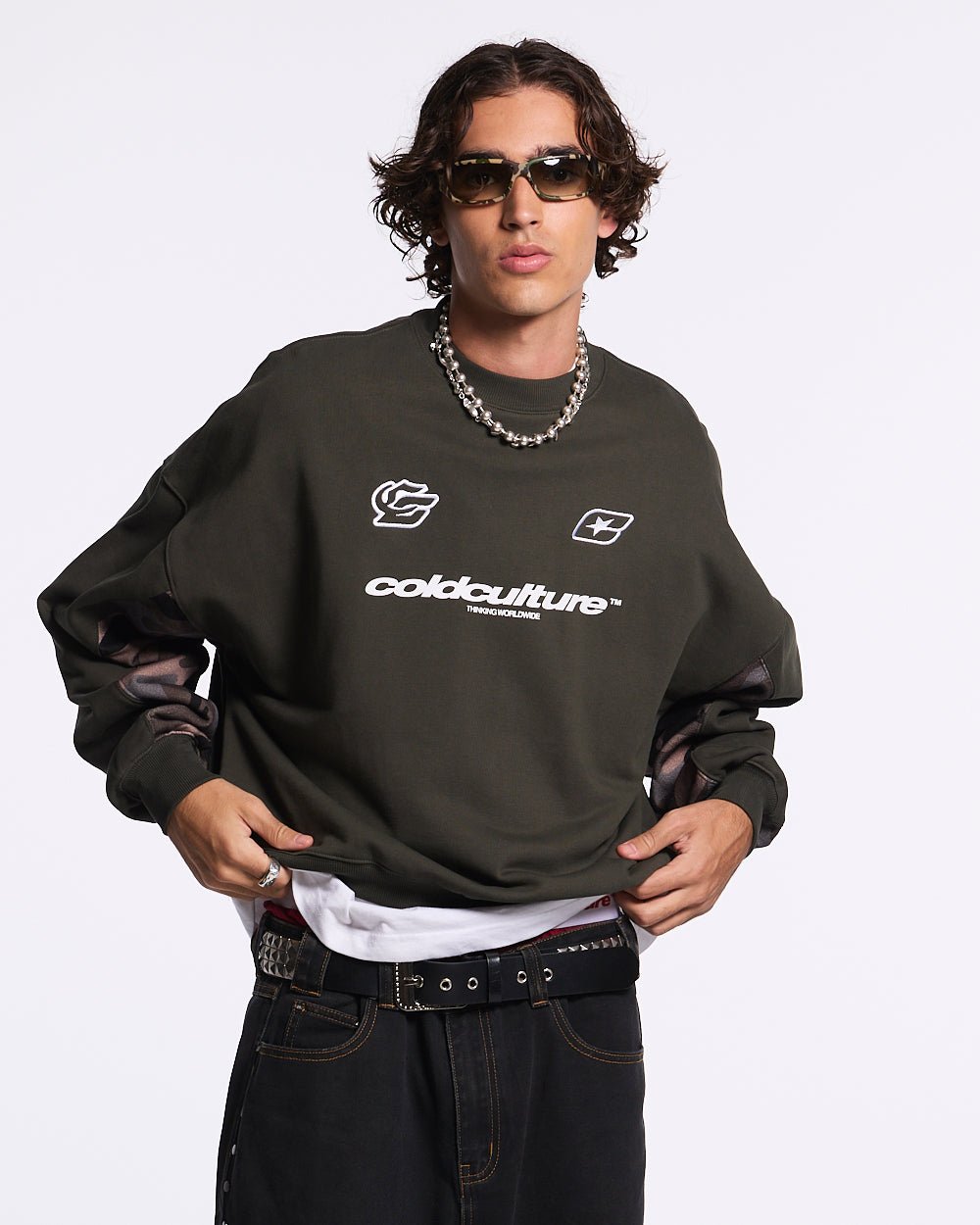 RACING CREWNECK CAMO GREY - COLD CULTURE