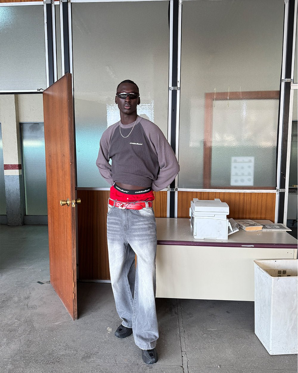 RANGLAN BICOLOR THERMAL LONGSLEEVE BLACK - Cold Culture