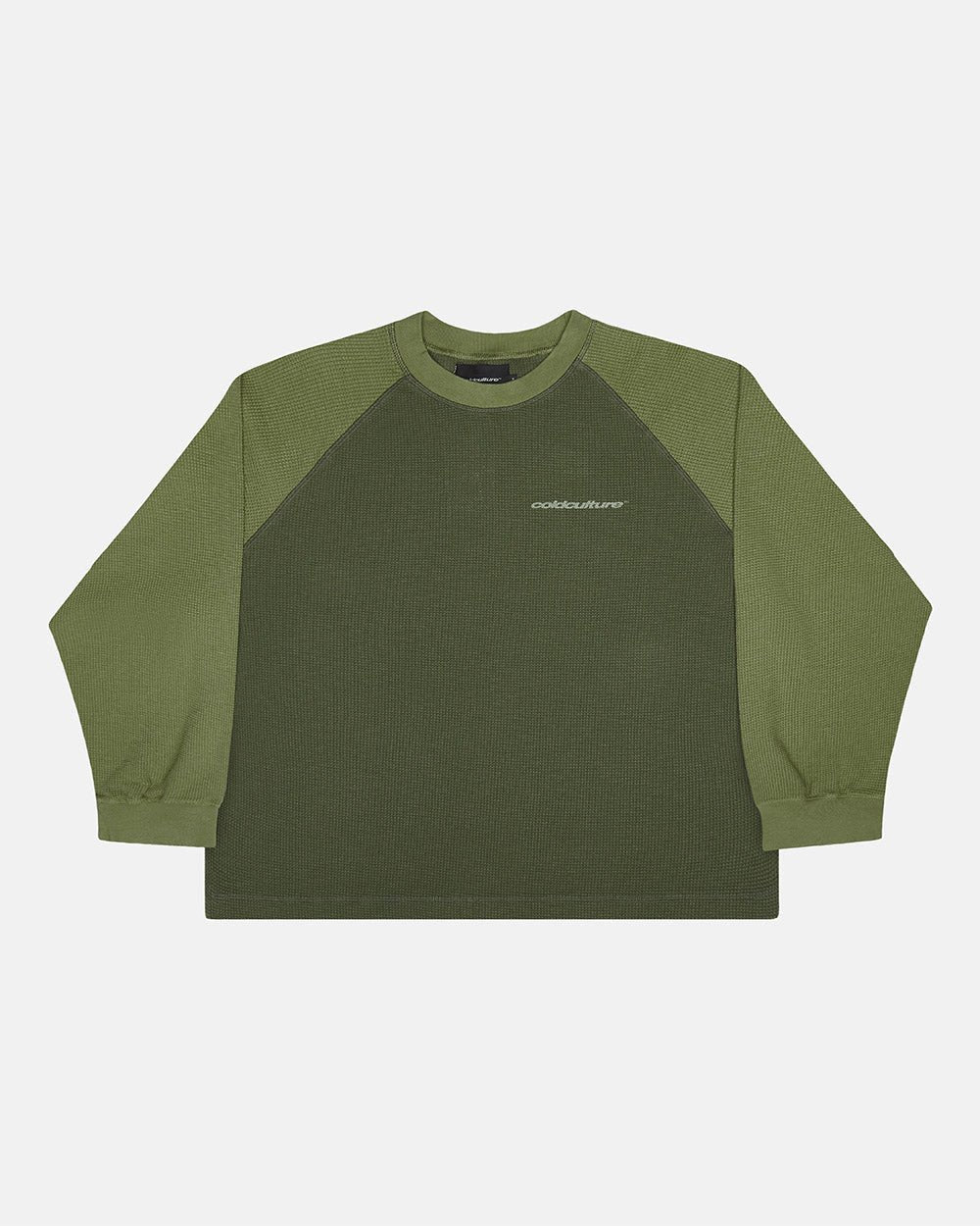 RANGLAN BICOLOR THERMAL LONGSLEEVE GREEN - Cold Culture