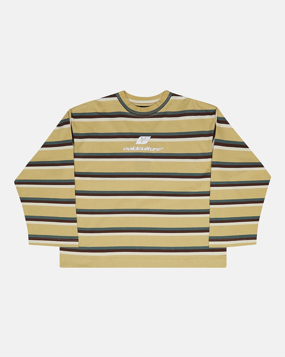 RAY CURVED LONGSLEEVE YELLOW & BROWN - Cold Culture