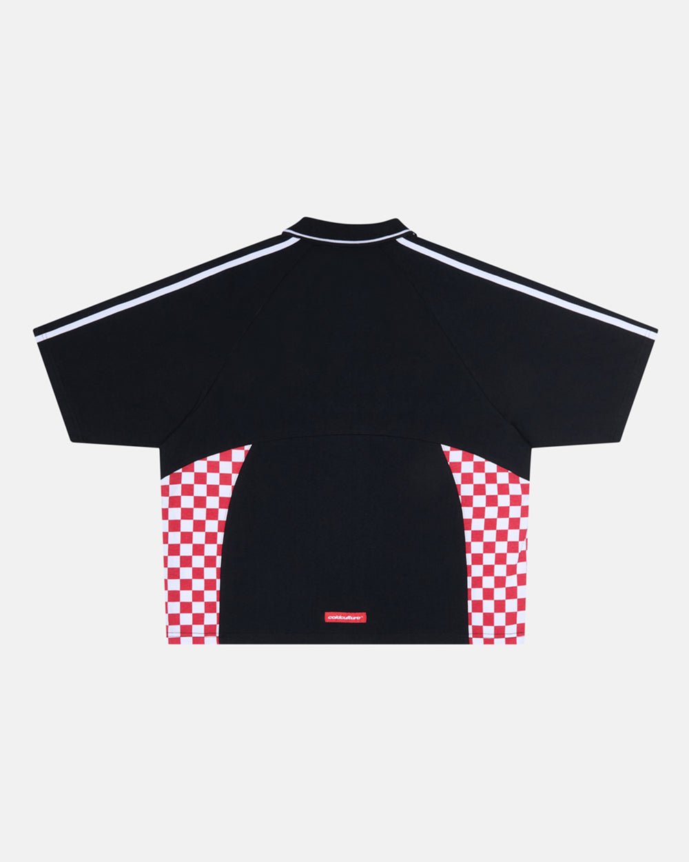 RED CHESS POLO TSHIRT BLACK - COLD CULTURE