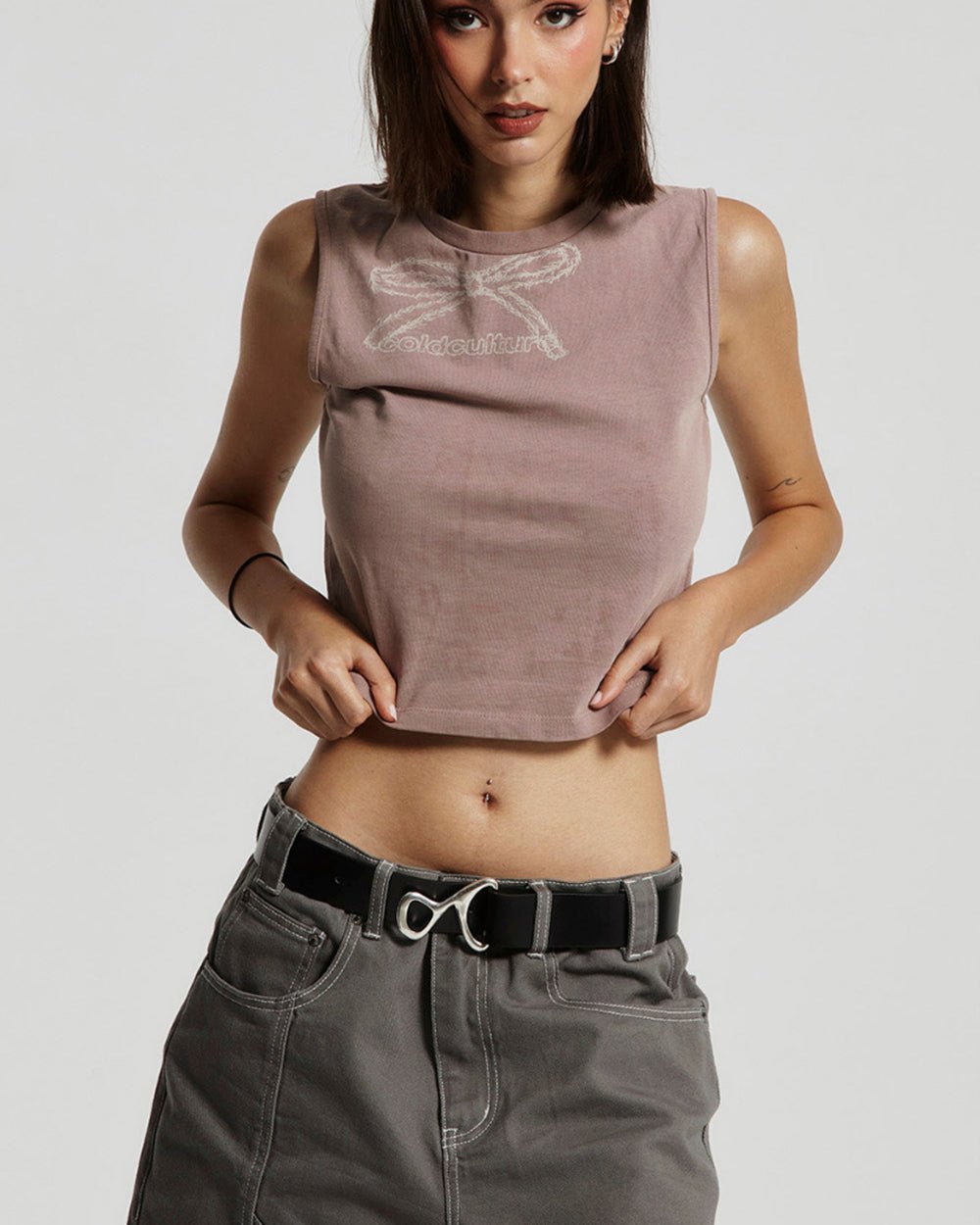 RIBBON TOP ALMOND BROWN - COLD CULTURE