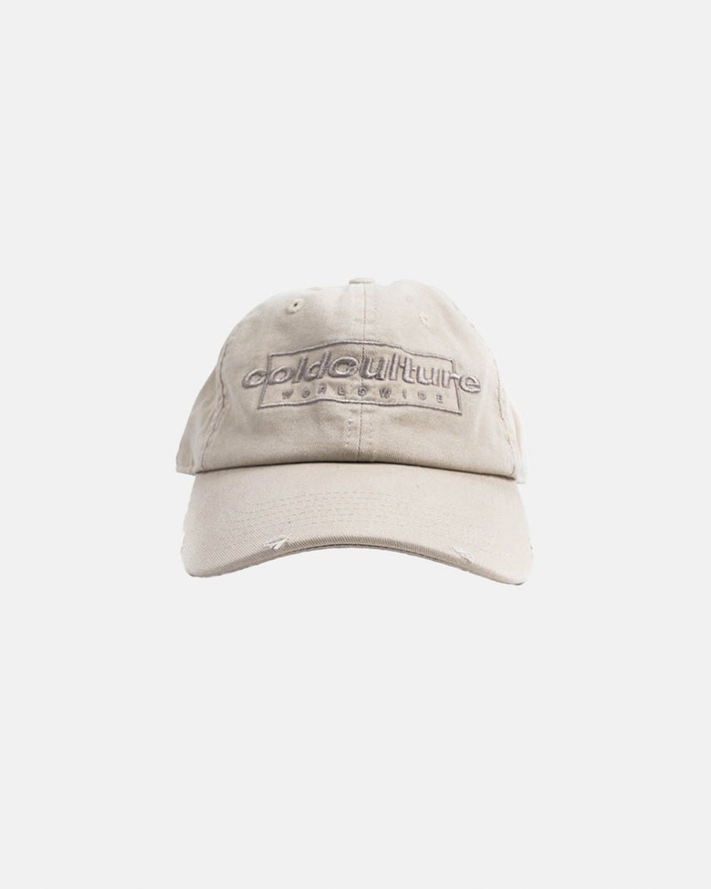 RIPPED BOX LOGO CAP ULTRA LIGHT GREY - COLD CULTURE