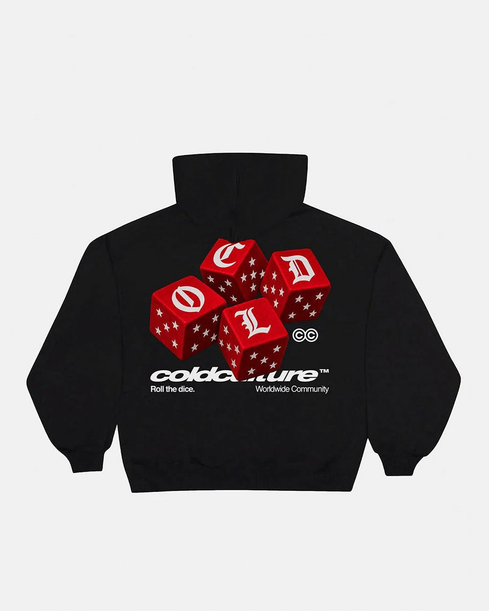 ROLL THE DICE HOODIE BLACK - Cold Culture #packshot