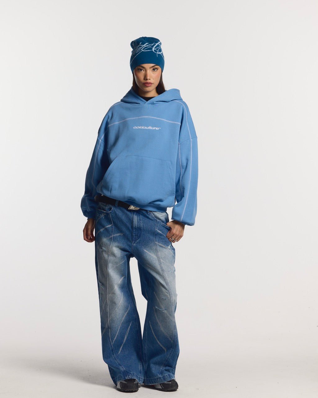 ROLLER HOODIE BLUE - COLD CULTURE
