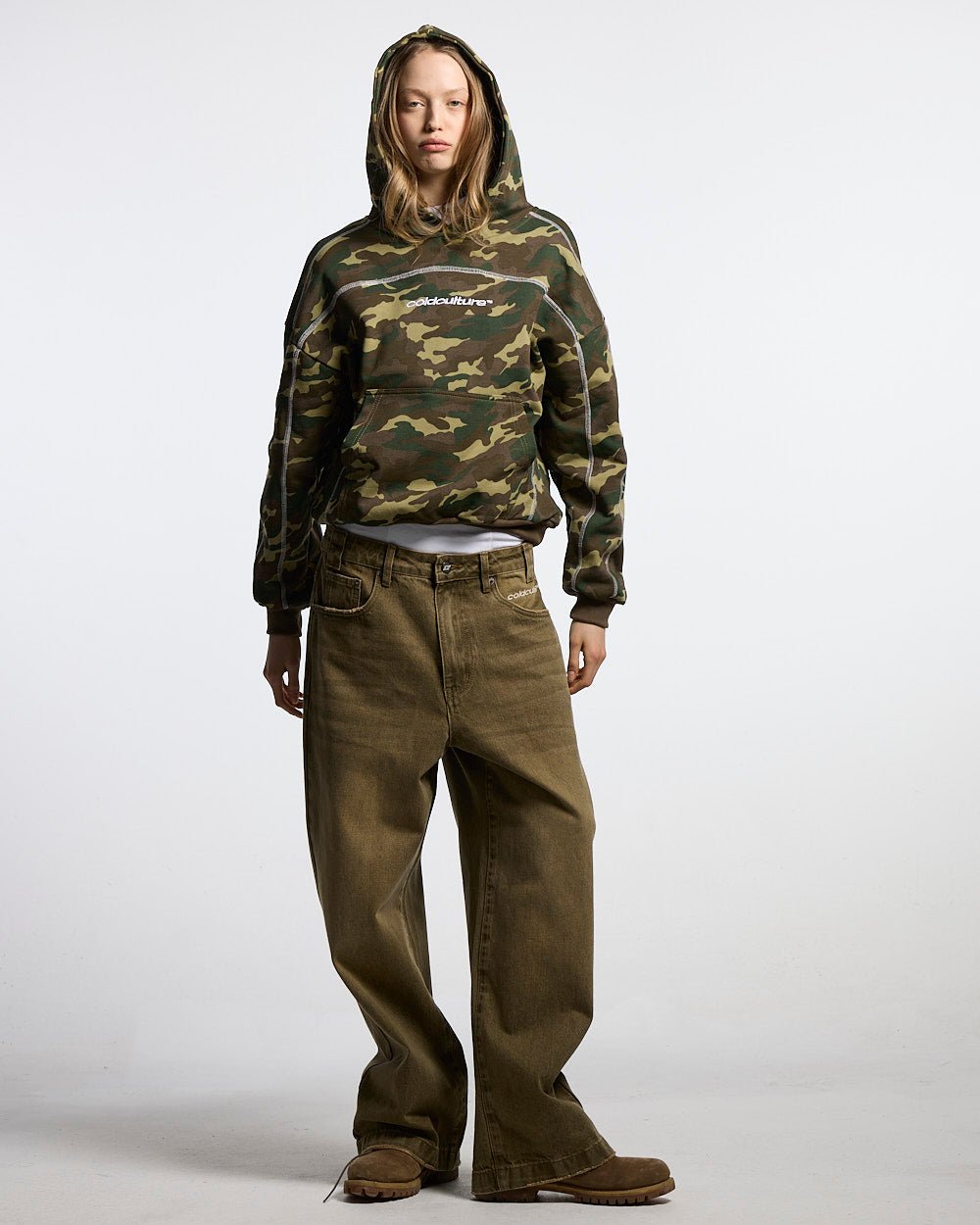 ROLLER HOODIE CAMO GREEN - Cold Culture #woman